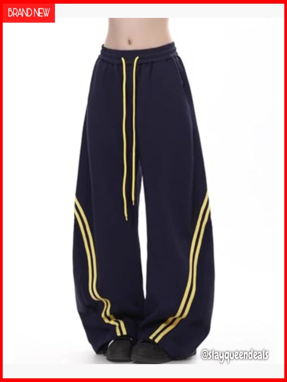 Wide Leg Sweatpants Barrel Joggers Drawstring High Rise Pockets - Picture 4 of 6